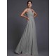V-Neck Elegant Sleeveless Long Ruffles Chiffon Bridesmaid Dresses