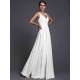 V-Neck Elegant Sleeveless Long Ruffles Chiffon Bridesmaid Dresses