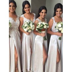 V-Neck Elegant Sleeveless Bridesmaid Dresses