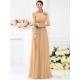 Charming One Shoulder Pleats Hand-Made Flower Sleeveless Long Chiffon Bridesmaid Dresses