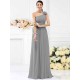 Charming One Shoulder Pleats Hand-Made Flower Sleeveless Long Chiffon Bridesmaid Dresses