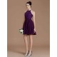 Charming Halter Sleeveless Lace Short/Mini Chiffon Bridesmaid Dresses