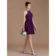 Charming Halter Sleeveless Lace Short/Mini Chiffon Bridesmaid Dresses