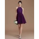 Charming Halter Sleeveless Lace Short/Mini Chiffon Bridesmaid Dresses