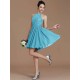 Charming Halter Sleeveless Lace Short/Mini Chiffon Bridesmaid Dresses