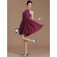 Charming Halter Sleeveless Lace Short/Mini Chiffon Bridesmaid Dresses