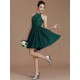Charming Halter Sleeveless Lace Short/Mini Chiffon Bridesmaid Dresses