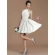 Charming Halter Sleeveless Lace Short/Mini Chiffon Bridesmaid Dresses
