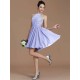 Charming Halter Sleeveless Lace Short/Mini Chiffon Bridesmaid Dresses