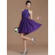 Charming Halter Sleeveless Lace Short/Mini Chiffon Bridesmaid Dresses
