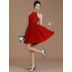 Charming Halter Sleeveless Lace Short/Mini Chiffon Bridesmaid Dresses