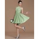 Charming Halter Sleeveless Lace Short/Mini Chiffon Bridesmaid Dresses