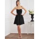 Charming Strapless Sleeveless Pleats Short Chiffon Bridesmaid Dresses