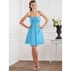 Charming Strapless Sleeveless Pleats Short Chiffon Bridesmaid Dresses