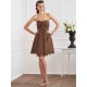 Charming Strapless Sleeveless Pleats Short Chiffon Bridesmaid Dresses
