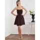 Charming Strapless Sleeveless Pleats Short Chiffon Bridesmaid Dresses