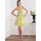 Charming Strapless Sleeveless Pleats Short Chiffon Bridesmaid Dresses