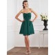 Charming Strapless Sleeveless Pleats Short Chiffon Bridesmaid Dresses