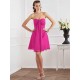 Charming Strapless Sleeveless Pleats Short Chiffon Bridesmaid Dresses