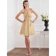 Charming Strapless Sleeveless Pleats Short Chiffon Bridesmaid Dresses