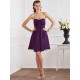 Charming Strapless Sleeveless Pleats Short Chiffon Bridesmaid Dresses