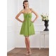 Charming Strapless Sleeveless Pleats Short Chiffon Bridesmaid Dresses