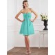 Charming Strapless Sleeveless Pleats Short Chiffon Bridesmaid Dresses