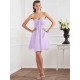 Charming Strapless Sleeveless Pleats Short Chiffon Bridesmaid Dresses