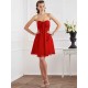 Charming Strapless Sleeveless Pleats Short Chiffon Bridesmaid Dresses