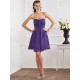 Charming Strapless Sleeveless Pleats Short Chiffon Bridesmaid Dresses