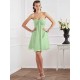 Charming Strapless Sleeveless Pleats Short Chiffon Bridesmaid Dresses