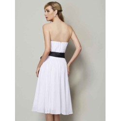 Charming Strapless Sleeveless Sash/Ribbon/Belt Short Chiffon Bridesmaid Dresses