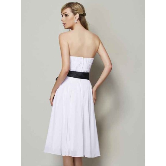 Charming Strapless Sleeveless Sash/Ribbon/Belt Short Chiffon Bridesmaid Dresses