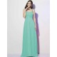 Charming Spaghetti Straps Sleeveless Pleats Long Chiffon Bridesmaid Dresses