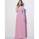 Charming Spaghetti Straps Sleeveless Pleats Long Chiffon Bridesmaid Dresses