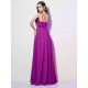 Charming Spaghetti Straps Sleeveless Pleats Long Chiffon Bridesmaid Dresses