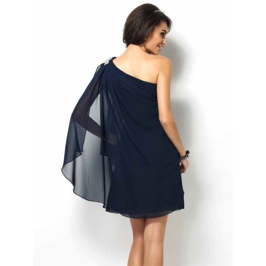 Classy Sleeveless One Shoulders Short Chiffon Bridesmaid Dresses