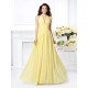 Charming Halter Pleats Sleeveless Long Chiffon Bridesmaid Dresses