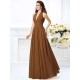 Charming Halter Pleats Sleeveless Long Chiffon Bridesmaid Dresses