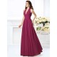 Charming Halter Pleats Sleeveless Long Chiffon Bridesmaid Dresses