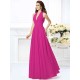 Charming Halter Pleats Sleeveless Long Chiffon Bridesmaid Dresses