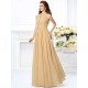 Charming Halter Pleats Sleeveless Long Chiffon Bridesmaid Dresses