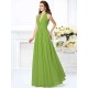 Charming Halter Pleats Sleeveless Long Chiffon Bridesmaid Dresses