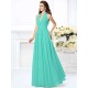 Charming Halter Pleats Sleeveless Long Chiffon Bridesmaid Dresses