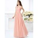 Charming Halter Pleats Sleeveless Long Chiffon Bridesmaid Dresses