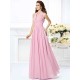Charming Halter Pleats Sleeveless Long Chiffon Bridesmaid Dresses