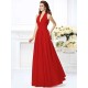 Charming Halter Pleats Sleeveless Long Chiffon Bridesmaid Dresses
