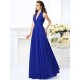 Charming Halter Pleats Sleeveless Long Chiffon Bridesmaid Dresses