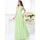 Charming Halter Pleats Sleeveless Long Chiffon Bridesmaid Dresses