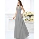 Charming Halter Pleats Sleeveless Long Chiffon Bridesmaid Dresses